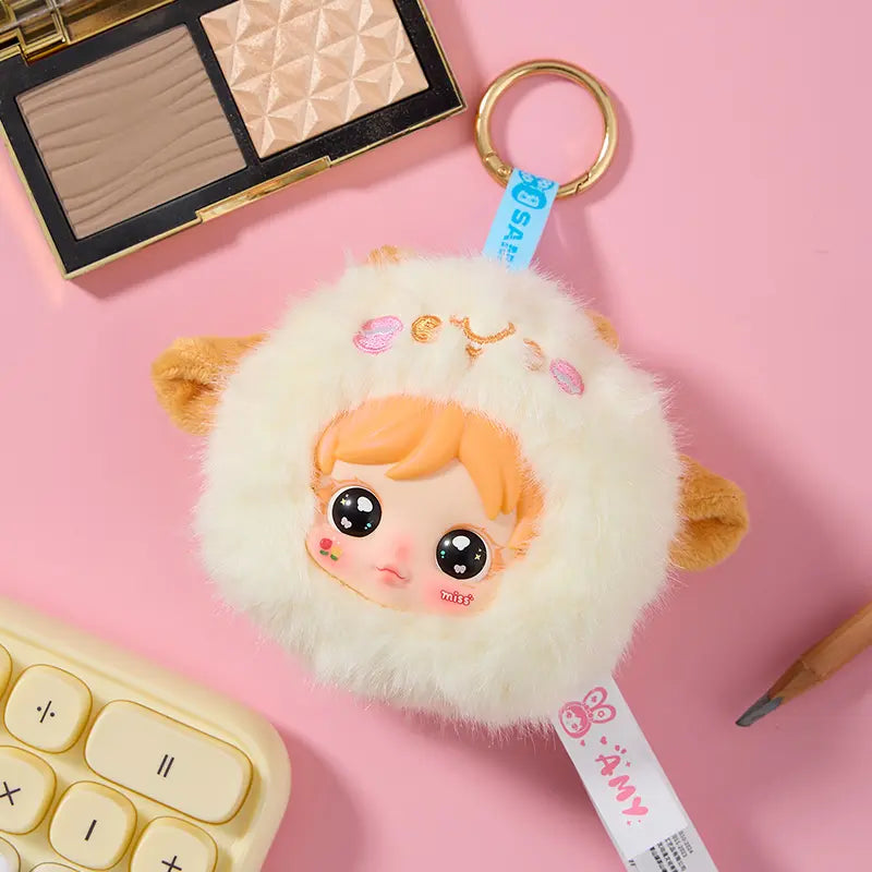 Aimi Amy Kawaii Plush Blind Box Cute Stuffed Animal Makeup Mirror Mystery Box Surprise Gift for Girls Random Single Box