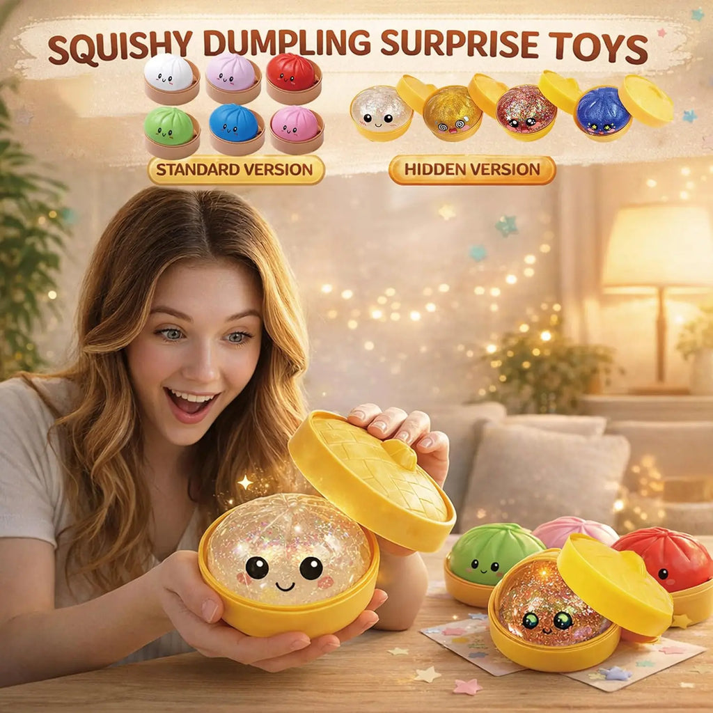 Glitter Dumpling Squishy - Random Glitter Dumpling Box, Dumplings Squishy Toy, More Surprises (Random)