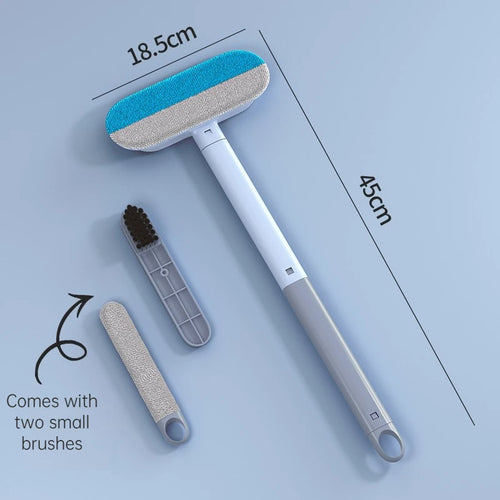 Long Handle Pet Hair Remover Brush Static Cat Hair Cleaner for Carpets Cat Trees Beds Ideal for Cat Furniture Cleaning