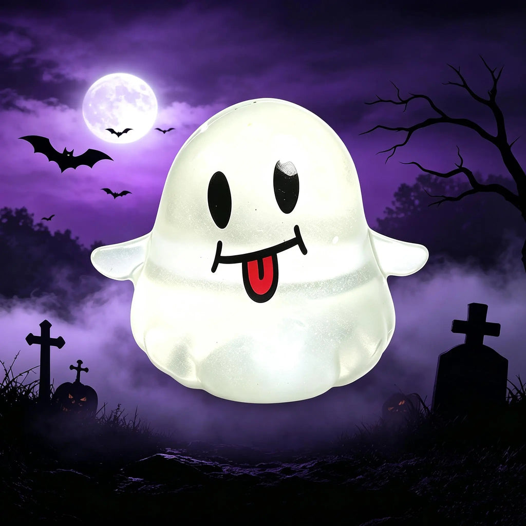 Halloween Ghost Shape Squishy Toy - Halloween Squishies with Maltose Hand Feel, Lightweight Anxiety Calming Decompression Toy, Stress Relief Gift for Students, Office Workers