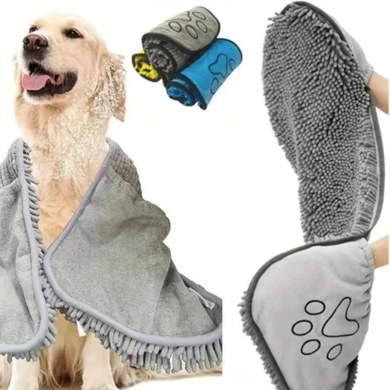 Super Absorbent Quick Dry Pet Towel Soft Dog Bath Robe Convenient Cat Bath Towel Pet Cleaning Washcloth Essential Dog Accessory