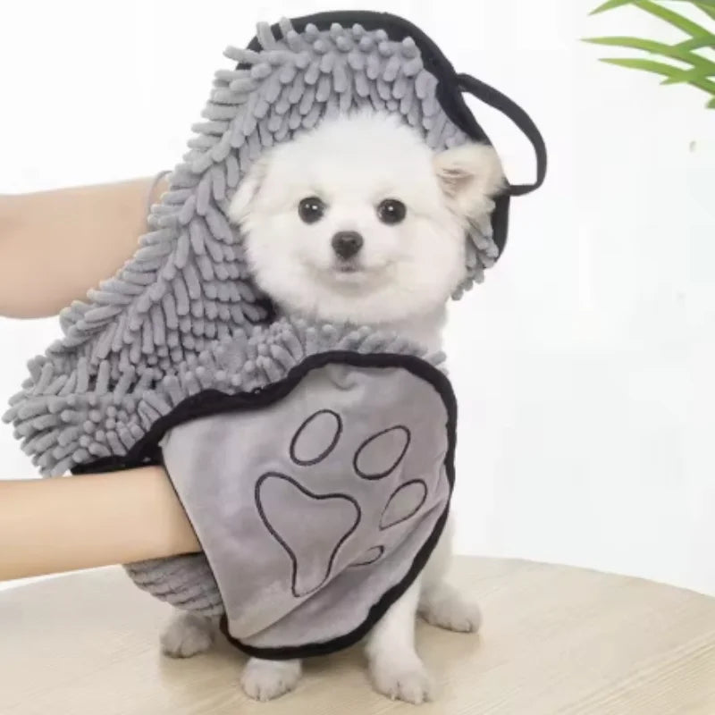 Super Absorbent Quick Dry Pet Towel Soft Dog Bath Robe Convenient Cat Bath Towel Pet Cleaning Washcloth Essential Dog Accessory