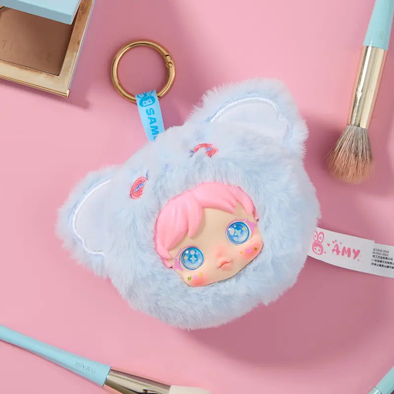 Aimi Amy Kawaii Plush Blind Box Cute Stuffed Animal Makeup Mirror Mystery Box Surprise Gift for Girls Random Single Box