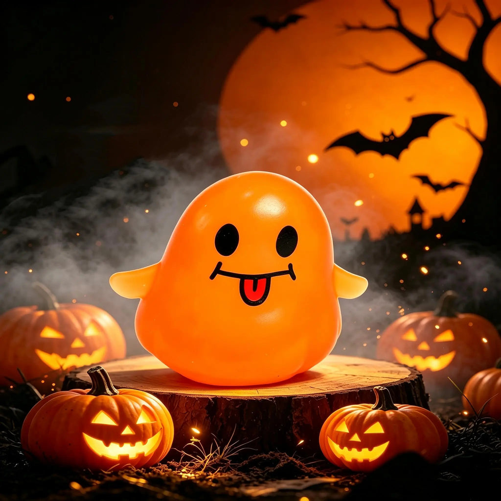 Halloween Ghost Shape Squishy Toy - Halloween Squishies with Maltose Hand Feel, Lightweight Anxiety Calming Decompression Toy, Stress Relief Gift for Students, Office Workers
