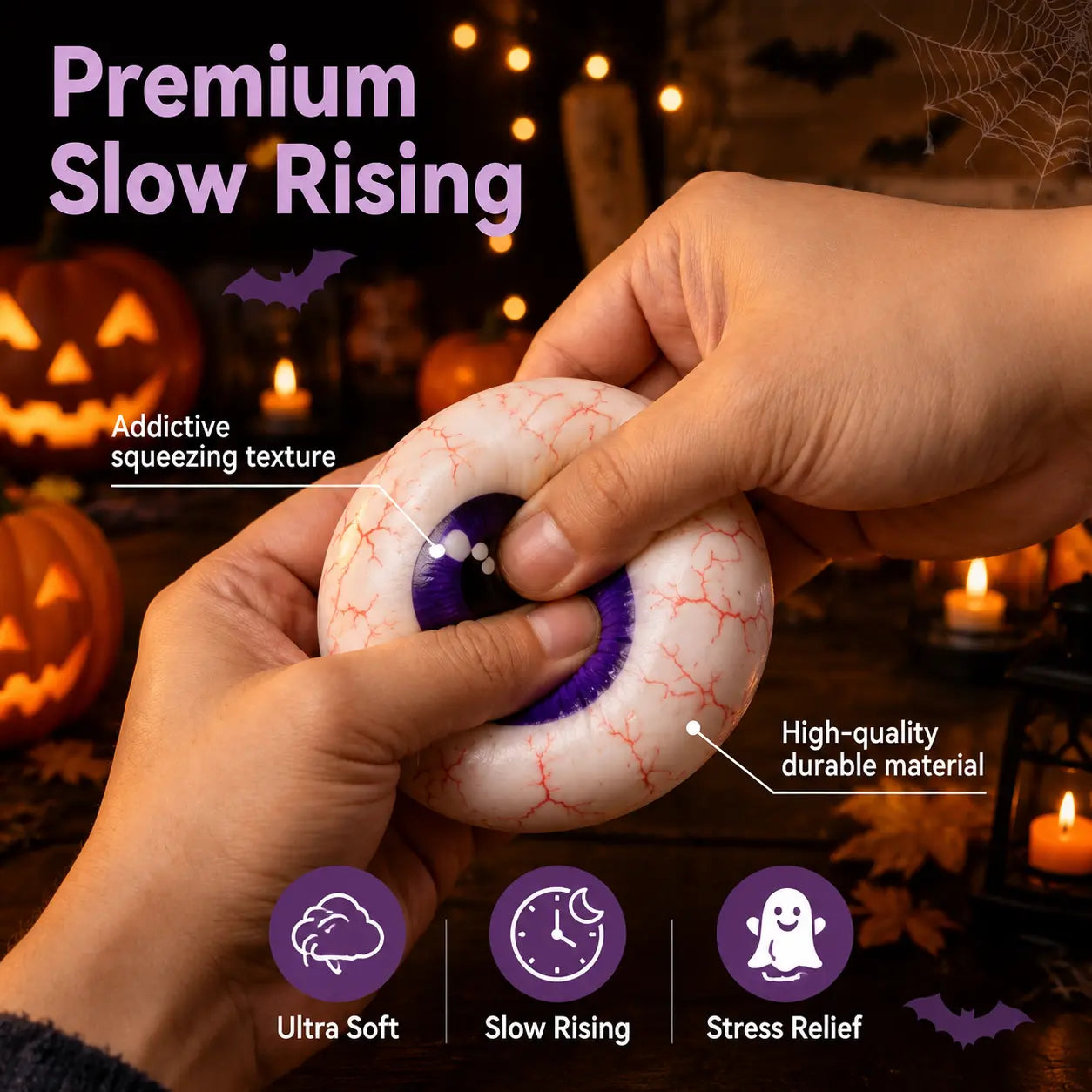 Halloween Ghost Dumpling Glitter Squeeze Toy Set, Spooky Stress Relief Squishy Fidget Toys, Portable Hand Decompression Toy, Halloween Party Favors Trick Treat Bag Fillers Holiday Gifts