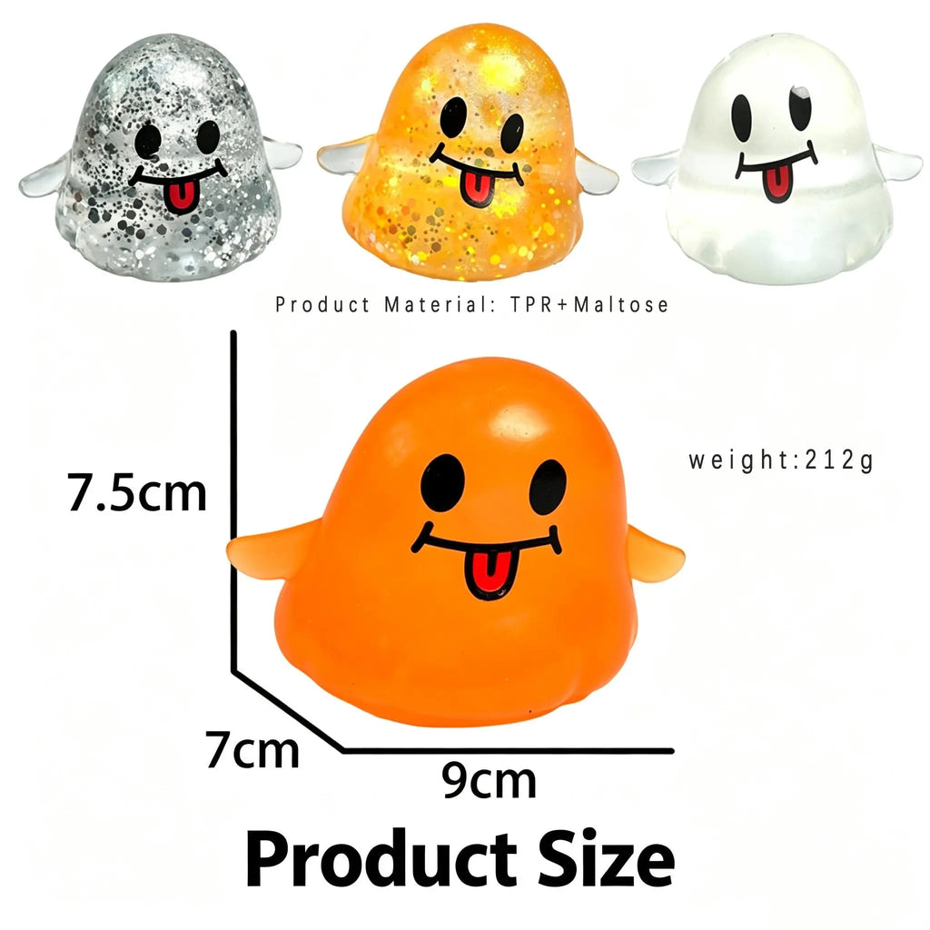 Halloween Ghost Shape Squishy Toy - Halloween Squishies with Maltose Hand Feel, Lightweight Anxiety Calming Decompression Toy, Stress Relief Gift for Students, Office Workers