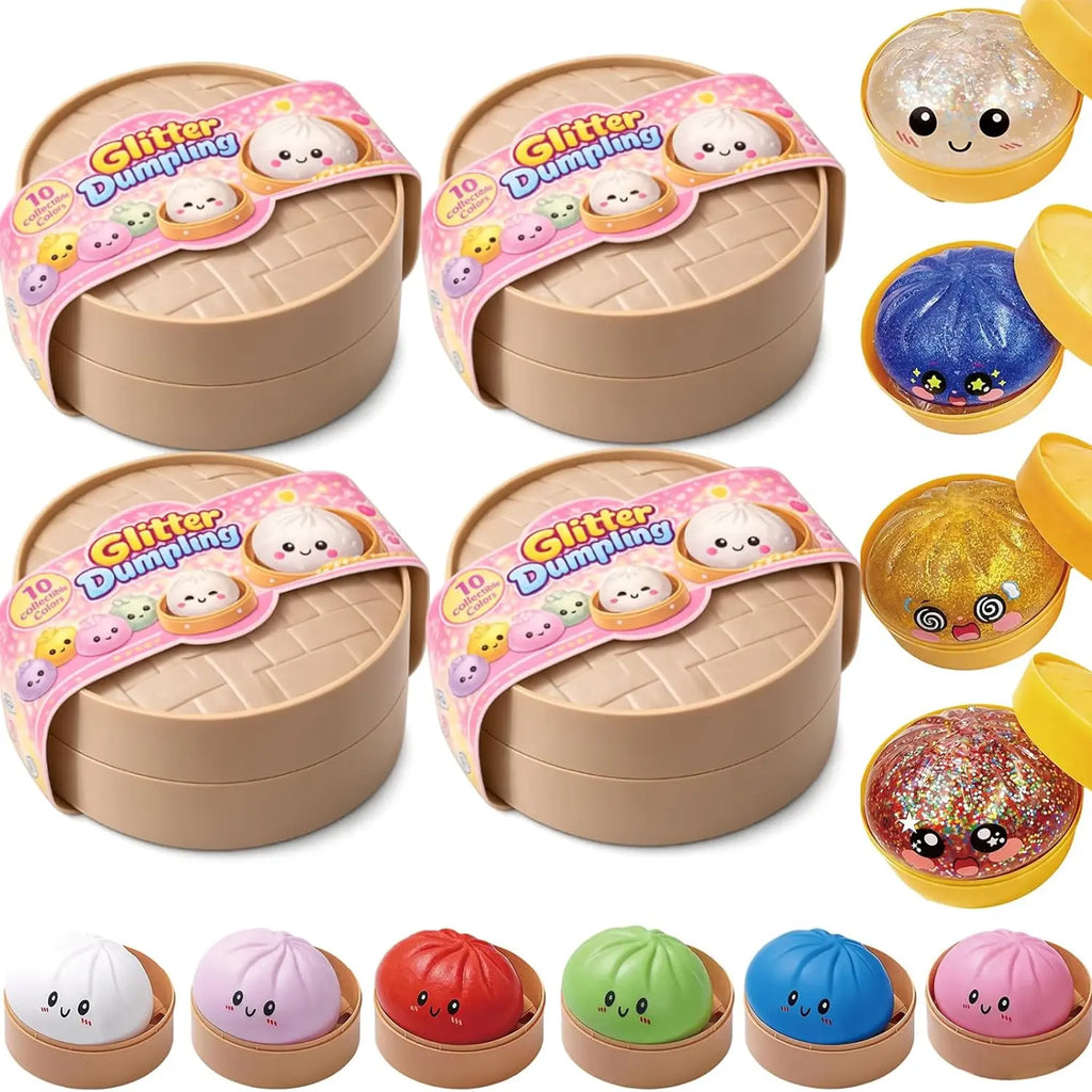 Glitter Dumpling Squishy - Random Glitter Dumpling Box, Dumplings Squishy Toy, More Surprises (Random)