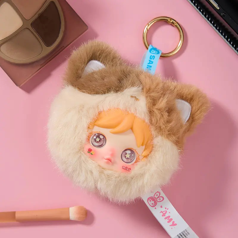 Aimi Amy Kawaii Plush Blind Box Cute Stuffed Animal Makeup Mirror Mystery Box Surprise Gift for Girls Random Single Box